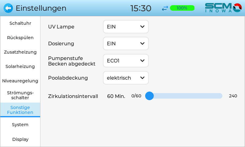 Einstellungen-Sonstige-Funktionen