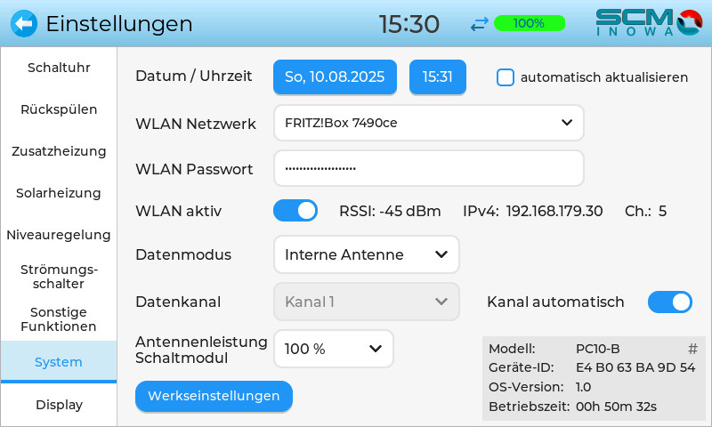 Einstellungen-System